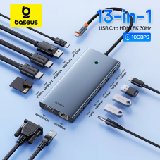 Baseus 13-in-1 Dockingstation mit 4K@120Hz Unterstützung, 100W Power Delivery & 3x 10Gbps USB-Ports bei AliExpress