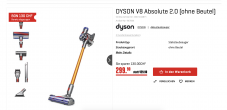 Dyson v8 Absolute 2.0 bei Interdiscount