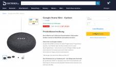 Google Home Mini (Karbon) für CHF 29.-