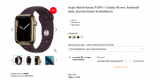 Apple Watch S7 GPS+Cell, 45mm (Alu Rot und Edelstahl Gold) Aktion