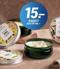 The Body Shop: CHF 15.– Rabatt auf Ihren nächsten Einkauf