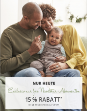 Nur heute: 15 % Rabatt Ohne Mindesteinkaufswert bei babywalz