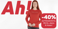 Nur bis 24.00 Uhr: – 40% Rabatt auf Sweatshirts, Shirts, Jeans & Hosen bei Ackermann