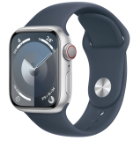 Apple Watch Series 9 (GPS + Cellular, 41 mm) in Silber  bei Amazon