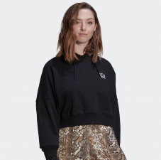 adidas Originals Damen Hoodie (Cropped, mit Rückenprint) in schwarz oder weiss für CHF 24.-