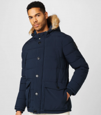 Dunkelblaue Winterjacke von Burton Menswear London für CHF 46.90 (Grössen S bis XL)