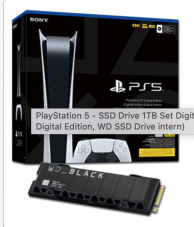 PlayStation 5 / PS5 – SSD Drive 1TB Set Digital (PS5 Digital Edition, WD SSD Drive intern)