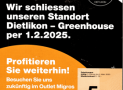 Outlet-Schliessung in Dietlikon – Migros-Rabattcoupon sichern!