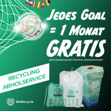 WeRecycle: Bei Aboabschluss jedes EM-Goal = 1 Monat gratis!