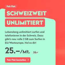 Wingo: Fair Flat für CHF 25.- statt CHF 55.- pro Monat