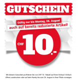 LIPO 10.- Gutschein ab Fr. 20.- (bis 26.08.2019) – Onlineshop ausgenommen