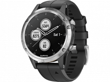 GARMIN fenix 5 Plus Smartwatch (Silber / Schwarz, 47mm) bei MediaMarkt