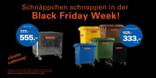 Contreag Black Friday – 800L Stahlcontainer & 770L Kunststoffcontainer inkl. gratis Lieferung