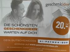 Geschenkidee.ch – CHF 20.– Rabatt bis am 03.02.2025 ab CHF 80.–