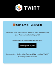 Zusätzlicher Spin für TWINT Spin & win