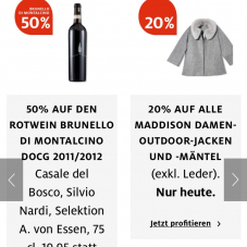 Nur heute: Special Days bei Manor, z.B. 20% auf alle Damen-Outdoor-Jacken und -Mäntel von Maddison