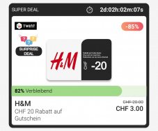Twint – H&M Gutschein mit 17% Rabatt
