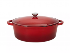 Le Creuset Alternative: Nouvel Gussbräter 7.2L oval 32x26x12 cm rot-schwarz bei nettoshop