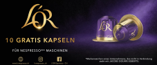 10 Gratis Kapseln für Nespresso Maschinen bei L’OR Espresso