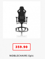 NOBLECHAIRS Epic Series Echtleder, Schwarz / Weiss / Rot Preissenkung von 579.– auf 359.90