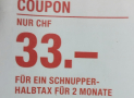 Gutschein für SBB Halbtax Schnupperabo für 2 Monate, einlösbar bis 30.11