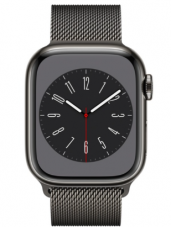 Apple Watch Series 8 Smartwatch (Graphit, 41 mm, Milanaise Armband, Edelstahl-Gehäuse, LTE) bei Alternate