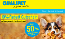 Qualipet – Bis 50% Rabatt auf alle aufgeführten Hundeartikel sowie 10% Rabatt aufs gesamte Hunde-Sortiment