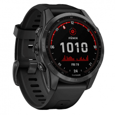 GARMIN fēnix 7S Solar GPS-Smartwatch (108-182 mm, Silikon, Schwarz/Schiefergrau) bei MediaMarkt