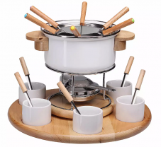 Nouvel Larissa Emaille Fondue-Set 23-teilig Weiss bei Nettoshop