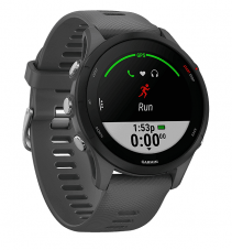 GARMIN Forerunner 255 Smartwatch (22 mm, Silikon, Schiefergrau/Schwarz) bei MediaMarkt