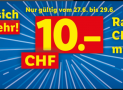 Lidl CHF 10.- Rabatt bei einem Einkauf ab CHF 60.- mit der Lidl Plus App, gültig vom 27.06. bis 29.06.
