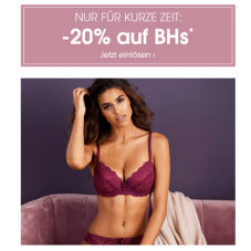 20% auf BHs bei Lascana, z.B. Lascana Longform-Schalen-BH Inessa für CHF 55.92 statt CHF 69.90