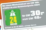 Vignette 2024 für 30 Franken bei OBI ab einem Einkauf von 100 Franken