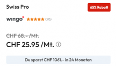 Wingo Swiss Pro bei alao (CH alles unlim. mit 5G-Speed, 2GB EU-Roaming, 100min EU Telefonie) + CHF 75.- Gutscheine