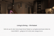 15% Rabatt auf Living & Dining Produkte bei microspot