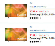 Samsung 75″ und 85″ in Aktion