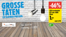 1.- für E27 und GU10 LED Leuchtmittel bei Jumbo