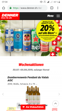 Denner: 20% auf alle Biere