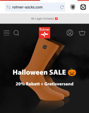 Wie jedes Jahr: Halloween Sale bei Rohner Socken + Gratisversand ohne MBW