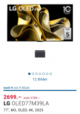 LG OLED77M39 für CHF 2’699.-