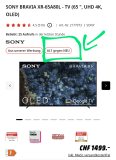 Sony 65″ Zoll OLED TV XR-65A80L bei MediaMarkt (inkl. 250.– Eintauschprämie möglich, alt gegen neu).