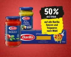 Coop Festtagsangebote: 50% auf alle Barilla Saucen und Teigwaren ab 2 Stück (nur heute!)