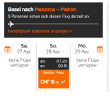 Basel nach Menorca und zurück mit Easyjet für ab 32 Franken