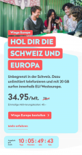 Hol dir die Schweiz und Europa Wingo 34.90 CHF (exkl. CH->EU)