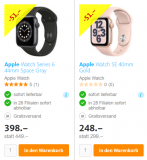 Apple Watch SE (40mm, Gold) & Watch Series 6 (GPS 44mm, Aluminium, Silikon) bei Fust zu Bestpreisen