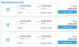 Zürich – Kuala Lumpur und zurück inkl. Gepäck für EUR 383