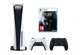 Playstation 5 / PS5 Bundle mit Resident Evil Village und zweitem Controller in der Farbe Midnight Black bei DayDeal