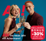 30% Rabatt bei Ackermann – auch auf bereits reduzierte Artikel (exkl. Technik) bis 04.01.