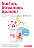 Media Markt Gutschein im Wert von CHF 250.- geschenkt bei Neuabschluss von Sunrise We Home XL+ 24 Monate