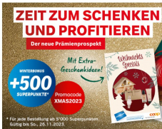 +500 Superpunkte extra bei jeder Coop Prämienbestellung sichern